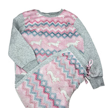 Load image into Gallery viewer, Girls Peter Alexander, pink &amp; grey fluffy winter pyjamas, GUC, size 8,  