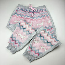 Load image into Gallery viewer, Girls Peter Alexander, pink &amp; grey fluffy winter pyjamas, GUC, size 8,  