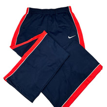 Load image into Gallery viewer, Unisex Nike, navy track pants, elasticated, pilling, Inside leg: 69cm, FUC, size 14-15,  