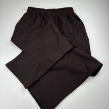 Load image into Gallery viewer, Unisex SCHOOL ZONE, dark brown fleece lined track pants, Inside leg: 65.5cm, EUC, size 10,  