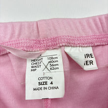 Load image into Gallery viewer, Girls pink, cotton pyjama pants / bottoms, EUC, size 4,  