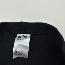 Load image into Gallery viewer, Girls Anko, black stretchy leggings, Inside leg: 45cm, EUC, size 6,  