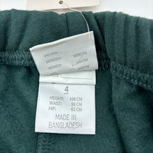 Load image into Gallery viewer, Unisex B Collection, green fleece lined track pants, Inside leg: 43cm, NEW, size 4,  