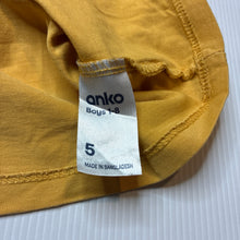 Load image into Gallery viewer, Boys Anko, yellow cotton long sleeve top, wolf, FUC, size 5,  