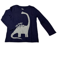 Load image into Gallery viewer, Boys Brilliant Basics, navy cotton long sleeve top, dinosaur, GUC, size 4,  