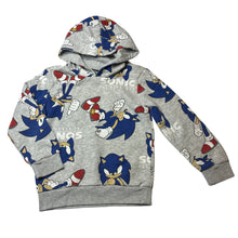 Load image into Gallery viewer, Boys SEGA, Sonic the Hedgehog fleece lined hoodie sweater, wash fade &amp; pilling, FUC, size 6,  