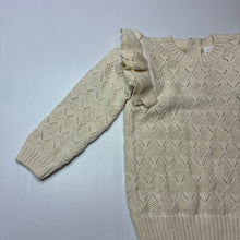 Load image into Gallery viewer, Girls Baby Berry, knitted cotton ruffle sweater / jumper, EUC, size 2,  