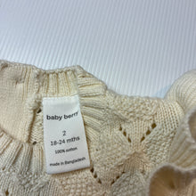 Load image into Gallery viewer, Girls Baby Berry, knitted cotton ruffle sweater / jumper, EUC, size 2,  