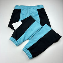 Load image into Gallery viewer, Girls PUMA, blue &amp; black track pants, Inside leg: 59cm, tiny marks right leg, FUC, size 9-10,  