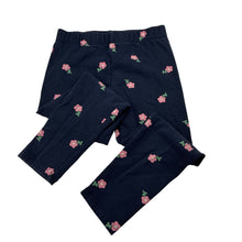 Load image into Gallery viewer, Girls Target, navy floral leggings, Inside leg: 38cm, GUC, size 4,  