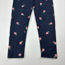 Load image into Gallery viewer, Girls Target, navy floral leggings, Inside leg: 38cm, GUC, size 4,  