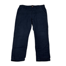 Load image into Gallery viewer, Boys Bout'chou, lined navy cotton chino pants, adjustable, Inside leg: 33.5cm, GUC, size 3,  
