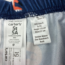 Load image into Gallery viewer, Unisex Carters, fleece pyjama pants / bottoms, GUC, size 5,  