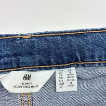 Load image into Gallery viewer, Boys H&amp;M, slim fit stretch denim jeans, adjustable, Inside leg: 67cm, GUC, size 13,  