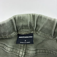Load image into Gallery viewer, Boys ST GOLIATH, khaki knit denim pants, elasticated, Inside leg: 53.5cm, FUC, size 7,  