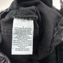 Load image into Gallery viewer, Girls Target, black stretch denim jeans, elasticated, hearts, EUC, size 2,  