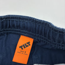 Load image into Gallery viewer, Boys Tilt, organic cotton blend pants, elasticated, Inside leg: 39cm, GUC, size 4,  