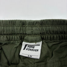 Load image into Gallery viewer, Boys FAME FOREVER, khaki stretch cotton pants, elasticated, Inside leg: 42.5cm, GUC, size 4-5,  