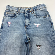 Load image into Gallery viewer, Girls Zara, San Rio denim jeans, adjustable, Inside leg: 57cm, GUC, size 9-10,  