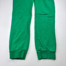Load image into Gallery viewer, Unisex United Colors of Benetton, green cotton casual pants, elasticated, Inside leg: 59.5cm, marks right knee, FUC, size 10-11,  
