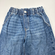 Load image into Gallery viewer, Girls H&amp;M, wide leg denim jeans, adjustable, Inside leg: 59.5cm, GUC, size 10,  