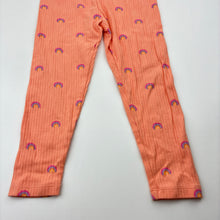 Load image into Gallery viewer, Girls Next, ribbed leggings, rainbows, Inside leg: 32cm, EUC, size 2-3,  