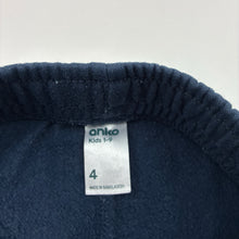 Load image into Gallery viewer, Boys Anko, navy fleece lined track pants, Inside leg: 39cm, FUC, size 4,  
