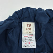 Load image into Gallery viewer, Boys TOFFY HOUSE, navy lightweight cotton pants, adjustable, Inside leg: 34cm, EUC, size 3-4,  