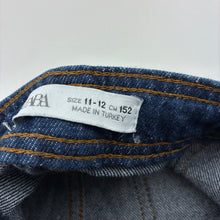 Load image into Gallery viewer, Girls Zara, wide leg dark denim pants, adjustable, Inside leg: 57cm, EUC, size 11-12,  