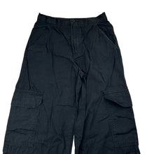 Load image into Gallery viewer, Unisex H&amp;M, black cotton cargo pants, adjustable, Inside leg: 70cm, EUC, size 14,  