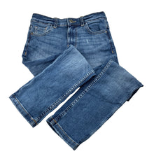 Load image into Gallery viewer, Boys M&amp;S, blue stretch denim jeans, adjustable, Inside legL 50.5cm, GUC, size 8,  