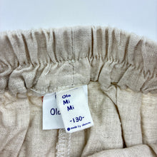 Load image into Gallery viewer, Girls Ola MiMi, embroidered linen blend wide leg cropped pants, elasticated, Inside leg: 28cm, EUC, size 8,  