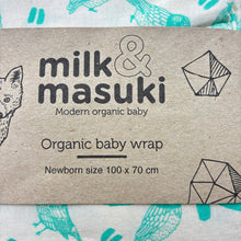 Load image into Gallery viewer, Unisex Milk &amp; Masuki, lightweight organic cotton baby wrap, 100cm x 70cm, NEW, size 0000,  