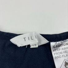 Load image into Gallery viewer, Girls TIlii, navy cotton long sleeve pyjama top, EUC, size 14,  