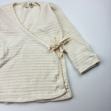 Load image into Gallery viewer, Unisex AROMABABY, organic cotton long sleeve wrap-over top, EUC, size 00,  