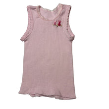Load image into Gallery viewer, Girls 4 Baby, hand embroidered ribbed cotton singlet top, GUC, size 0000,  