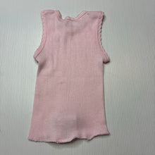 Load image into Gallery viewer, Girls 4 Baby, hand embroidered ribbed cotton singlet top, GUC, size 0000,  