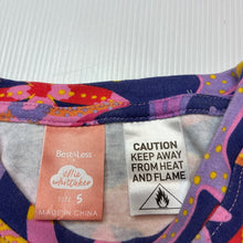 Load image into Gallery viewer, Girls B&amp;L, X Ellie Whittaker cotton pyjama tee / top, wash fade, FUC, size 5,  