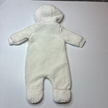 Load image into Gallery viewer, Unisex lined, fleece zip romper, marks on cuffs, FUC, size 0000-000,  