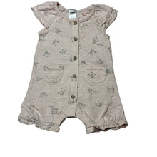 Load image into Gallery viewer, Girls Anko, pink organic cotton romper, birds, GUC, size 00,  
