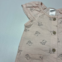 Load image into Gallery viewer, Girls Anko, pink organic cotton romper, birds, GUC, size 00,  