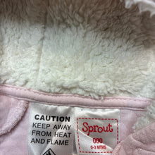 Load image into Gallery viewer, Girls Sprout, lightly quilted zip up hooded romper, FUC, size 000,  