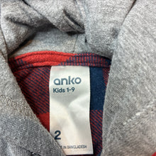 Load image into Gallery viewer, Boys Anko, flannel cotton hooded shirt, GUC, size 2,  