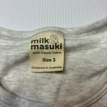 Load image into Gallery viewer, Girls Milk &amp; Masuki, soft feel organic cotton long sleeve top, owl, EUC, size 3,  
