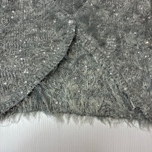 Load image into Gallery viewer, Girls Origami, fluffy grey knit / silver sequin bolero cardigan , EUC, size 10,  
