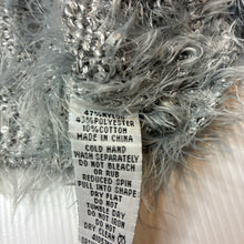 Load image into Gallery viewer, Girls Origami, fluffy grey knit / silver sequin bolero cardigan , EUC, size 10,  