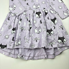 Load image into Gallery viewer, Girls Milk &amp; Masuki, organic cotton long sleeve dress, foxes, labels removed, EUC, size 5, L: 55cm at front