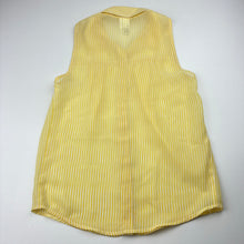 Load image into Gallery viewer, Girls Anko, yellow stripe sheer sleeveless blouse, light mark on back, FUC, size 8,  