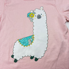 Load image into Gallery viewer, Girls Milkshake, cotton pyjama tee / top, llama, GUC, size 4,  