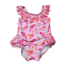 Load image into Gallery viewer, Girls Sprout, ruffle swim one-piece, birds, EUC, size 2,  